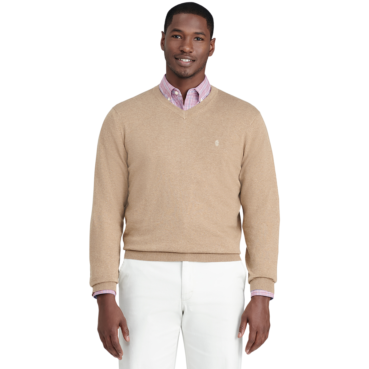 Izod Men's V-Neck Sweater, Brown