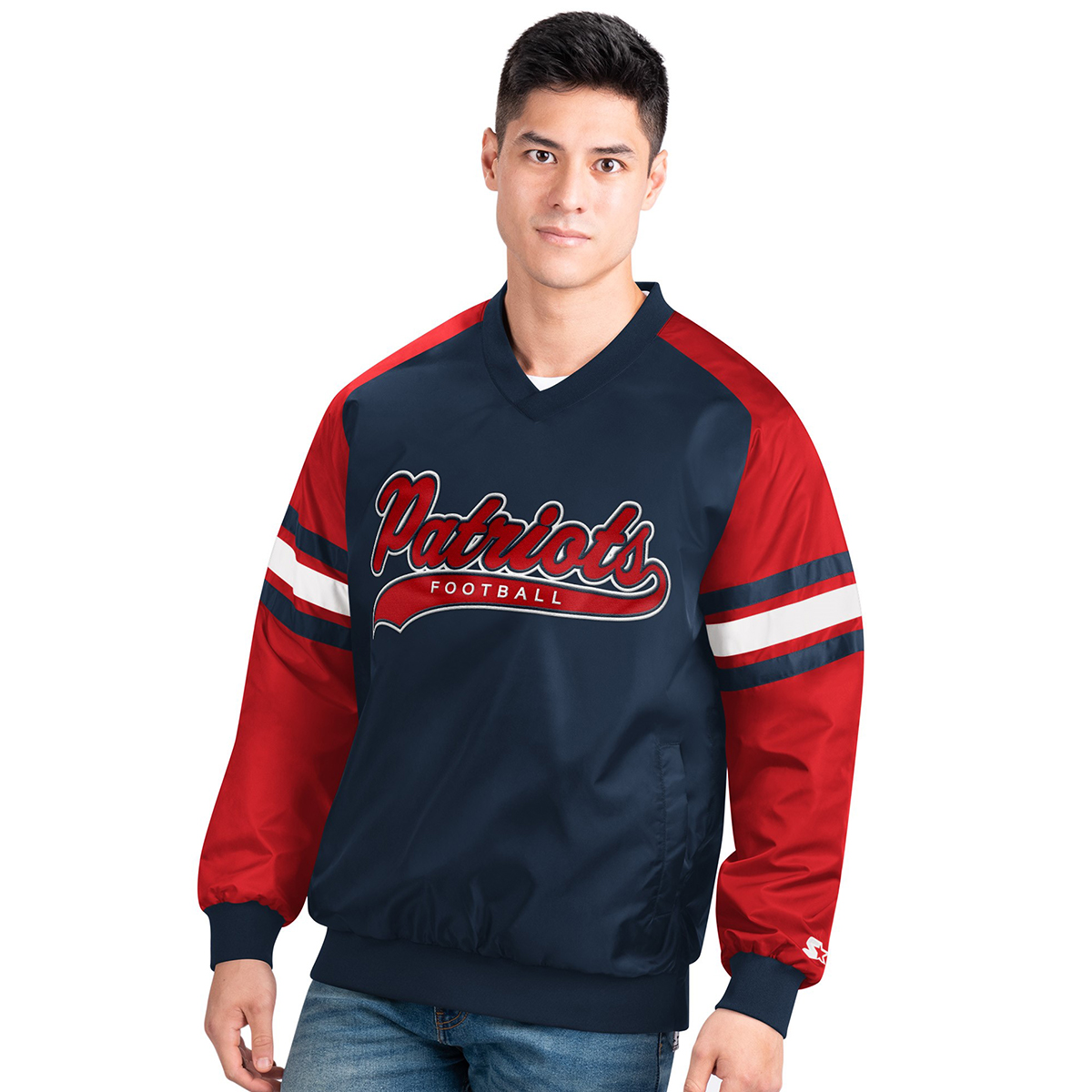 New England Patriots Men's Retro V-Neck Pullover