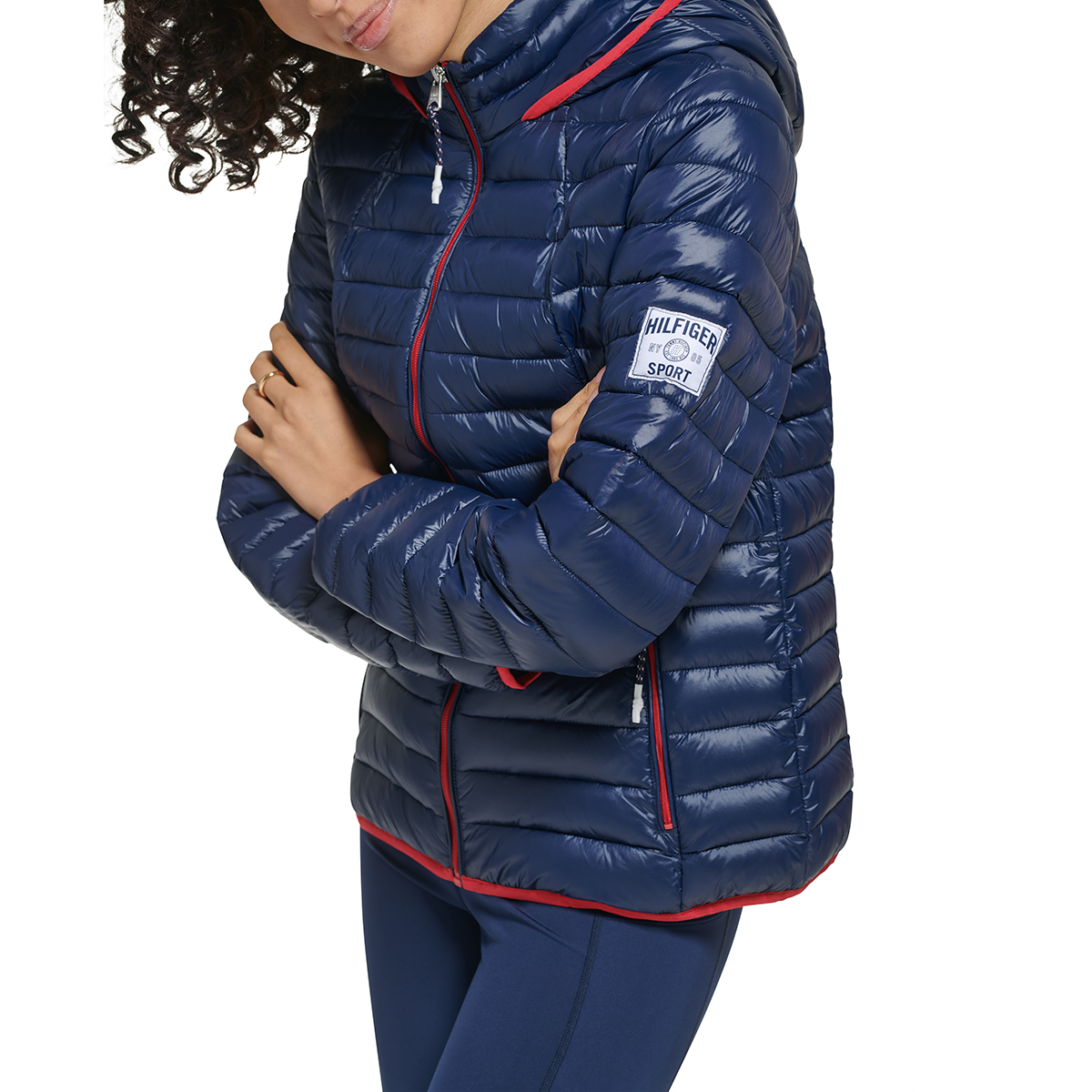 Tommy Hilfiger Women's Lightweight Hooded Packable Puffer Jacket