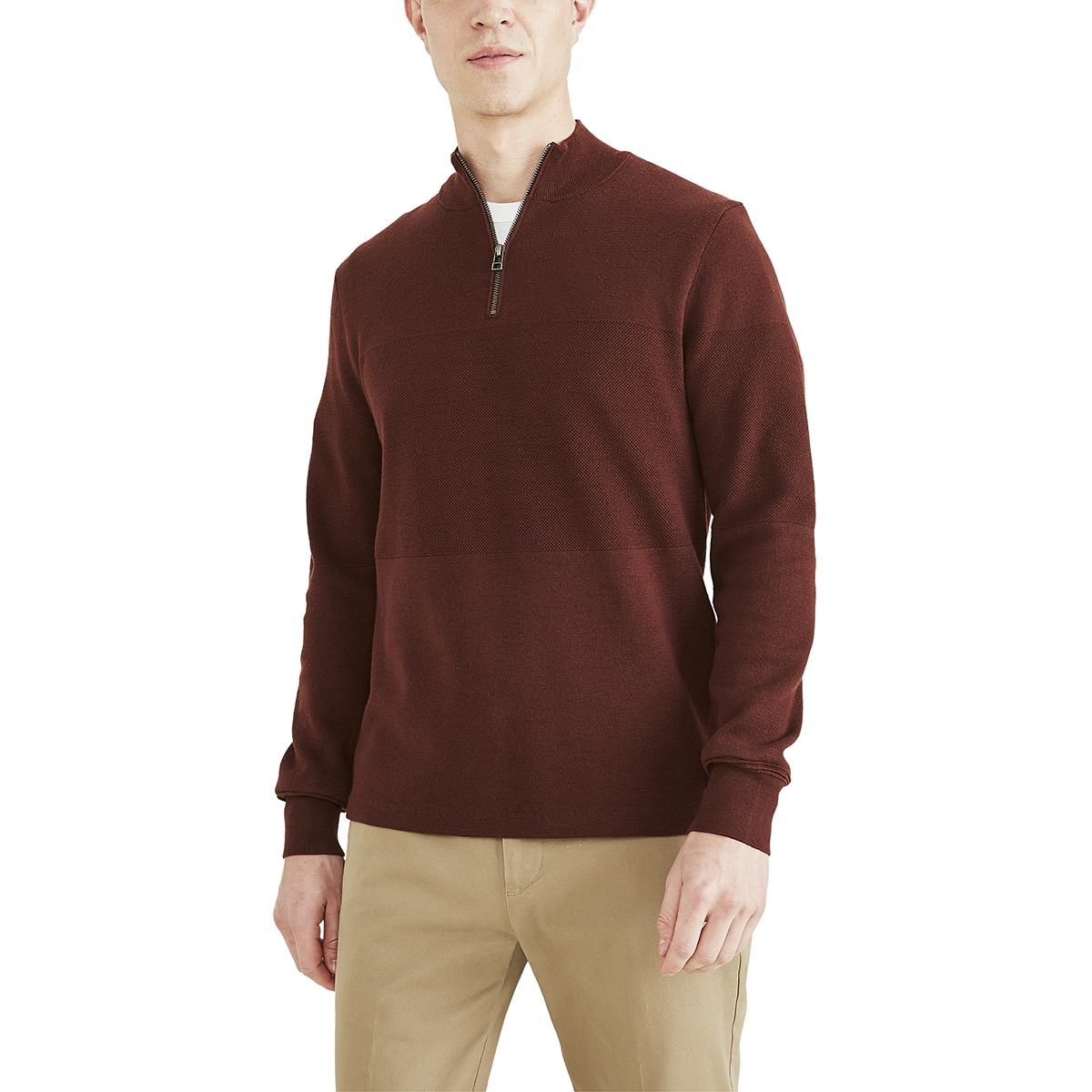 Dockers Men's 1/4-Zip Sweater, Red