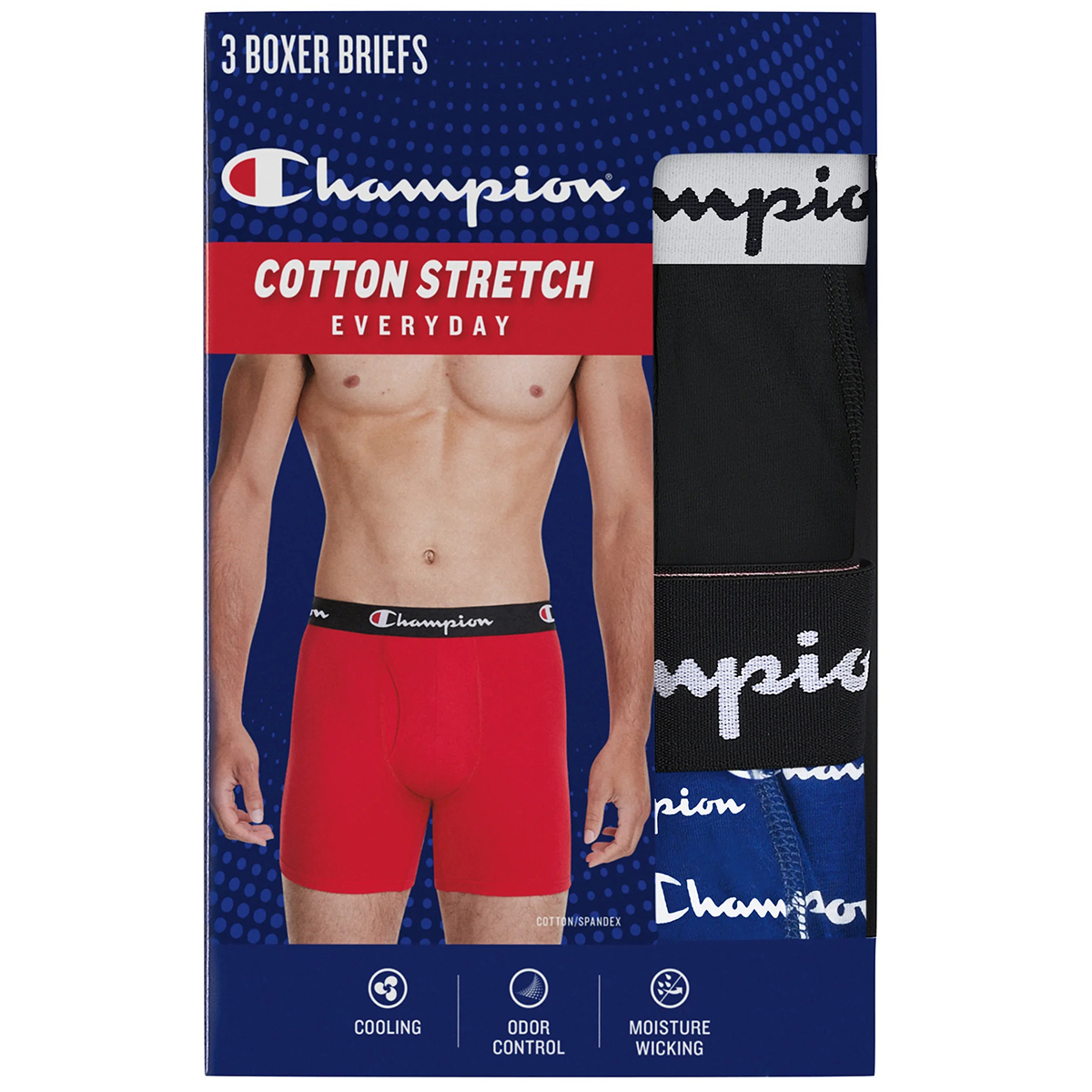 Champion Men's 3-Pk. Everyday Stretch Boxer Briefs - Macy's