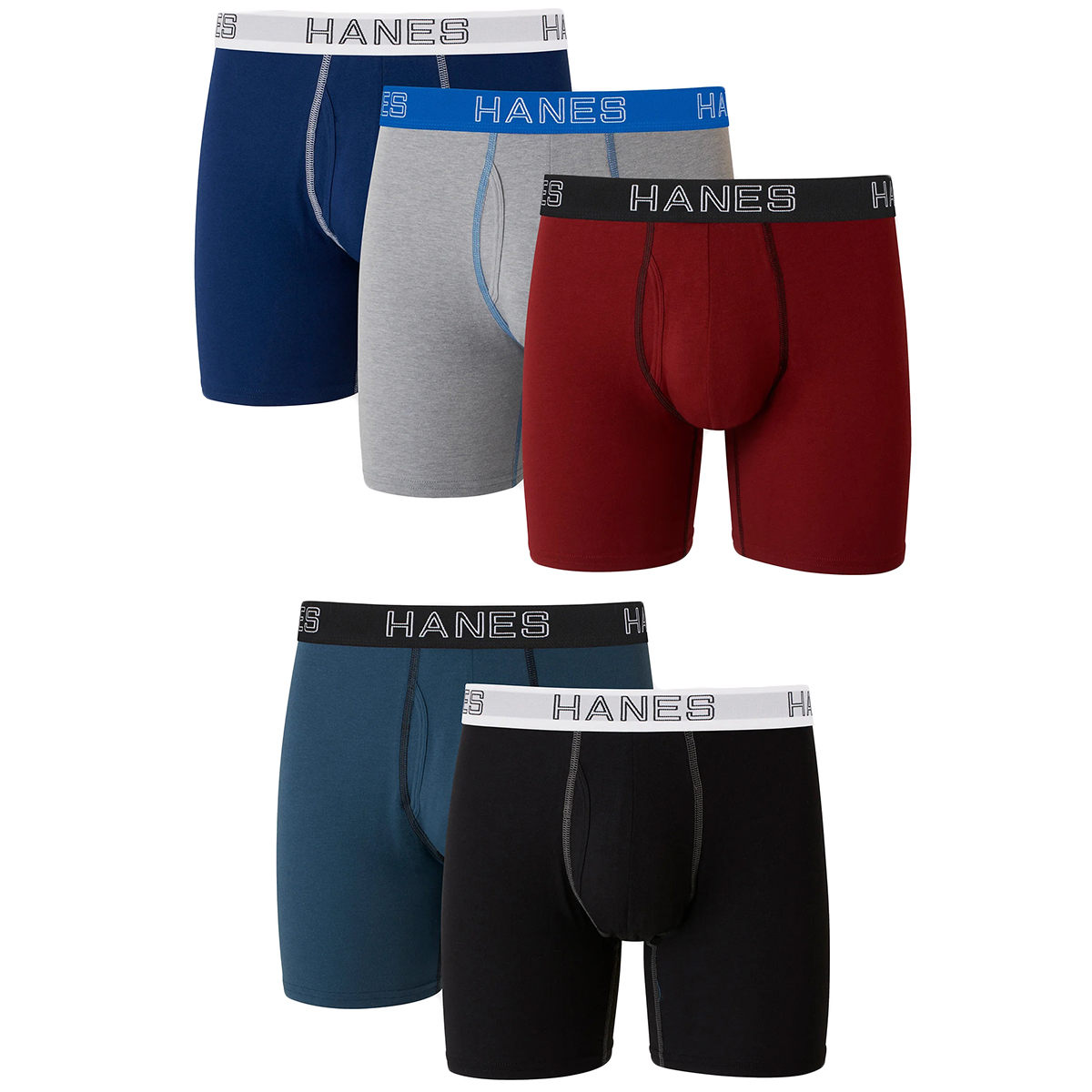 Hanes Ultimate Men's Stretch Boxer Brief, 5-Pack Extended Size