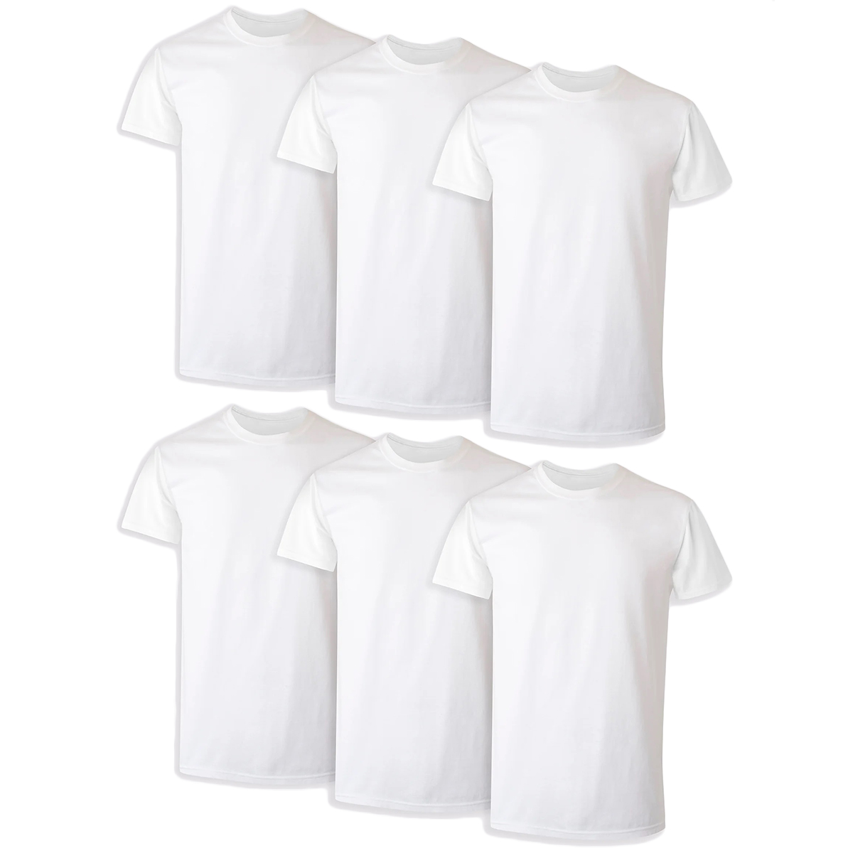 Hanes Ultimate Men's Comfortsoft Freshiq Crewneck Tees, 6-Pack Extended Size, White