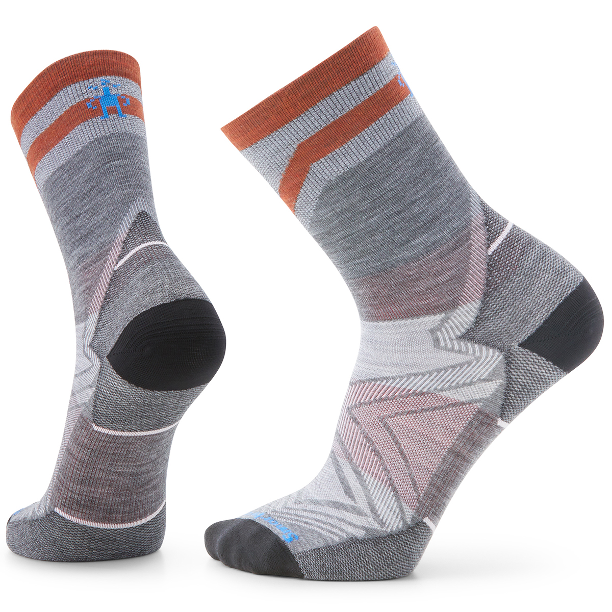 Smartwool Men's Run Zero Cushion Mid Crew Pattern Socks