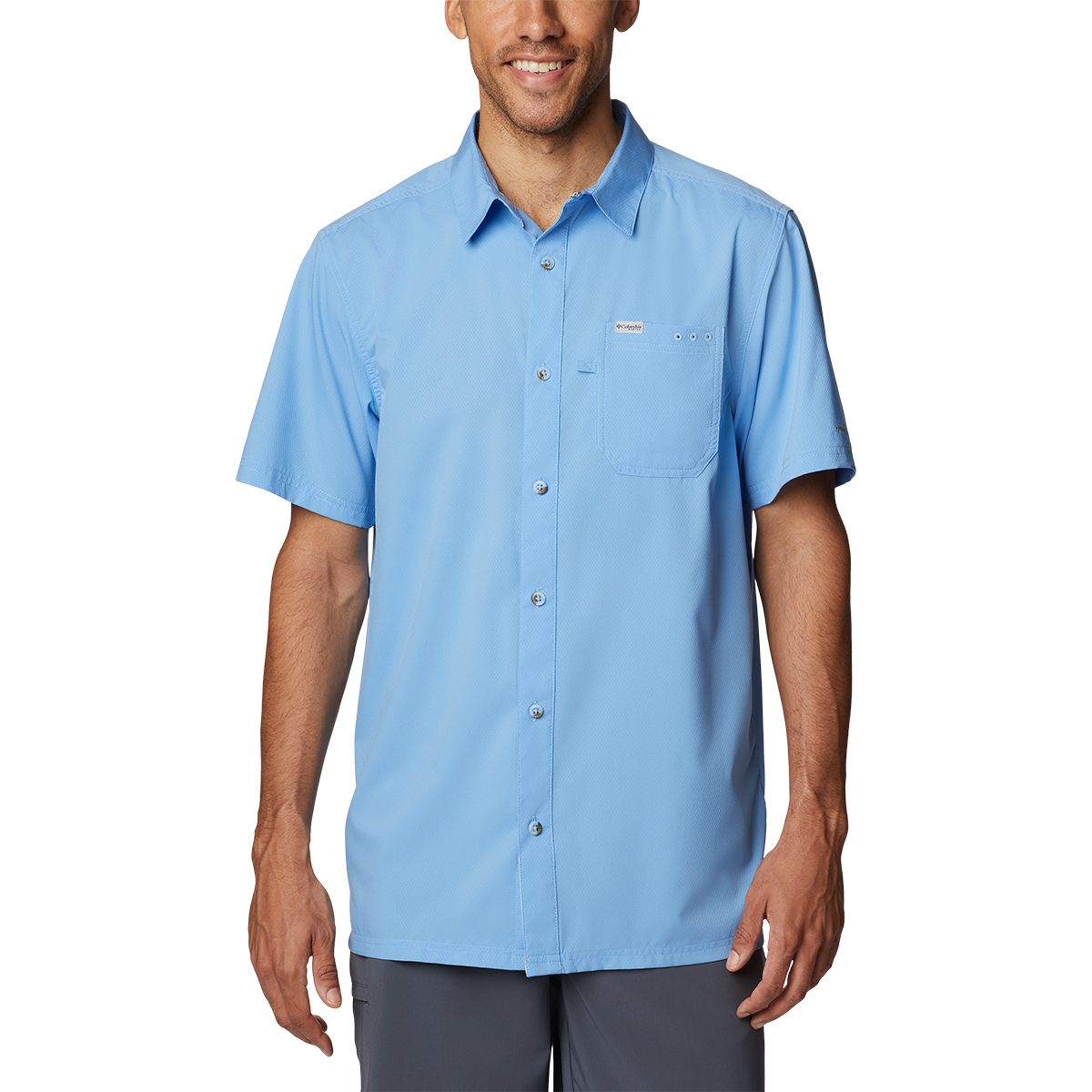 Columbia Men's Pfg Slack Tide Camp Shirt, BLUE