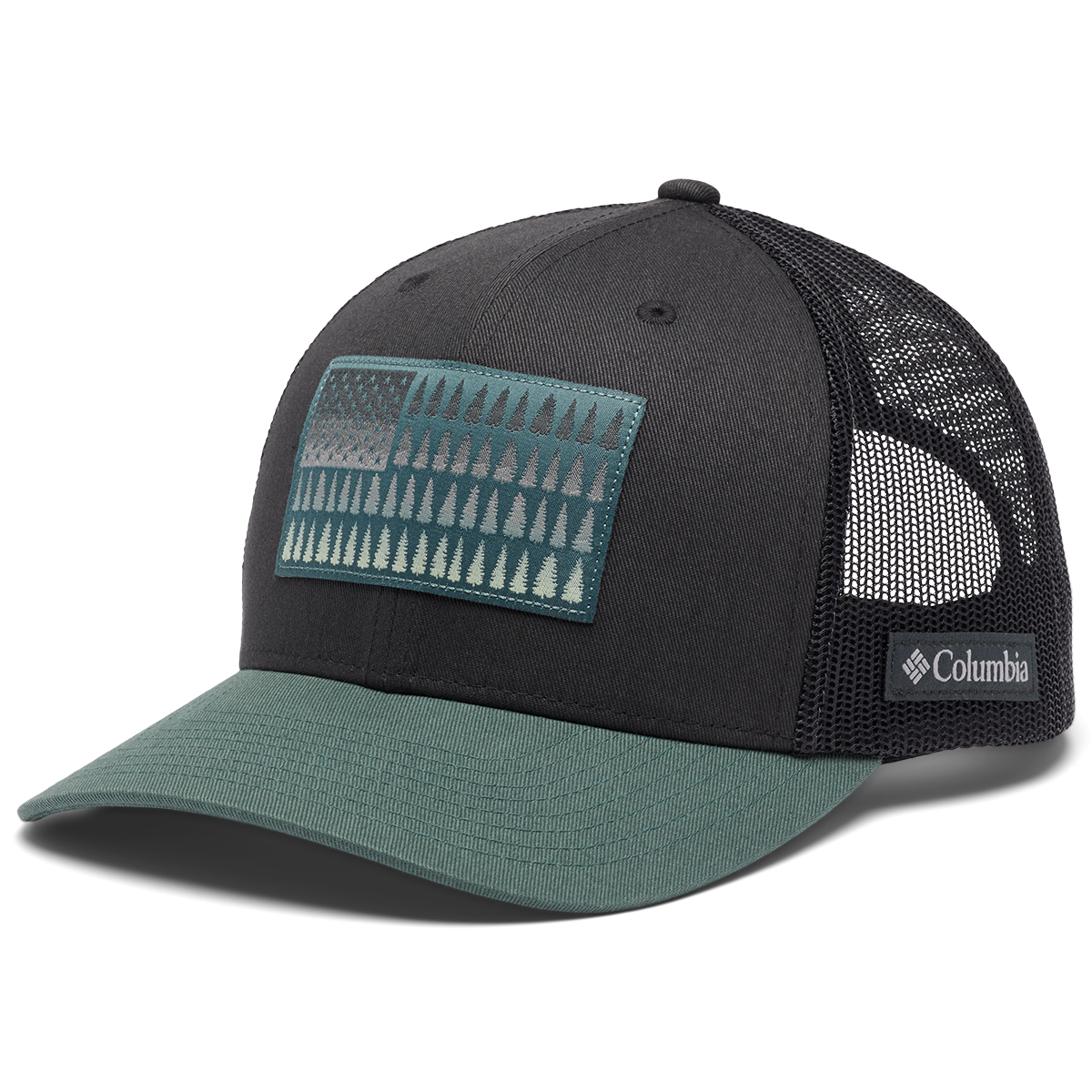 Columbia Men's Tree Flag Mesh Snapback Hat, BLACK