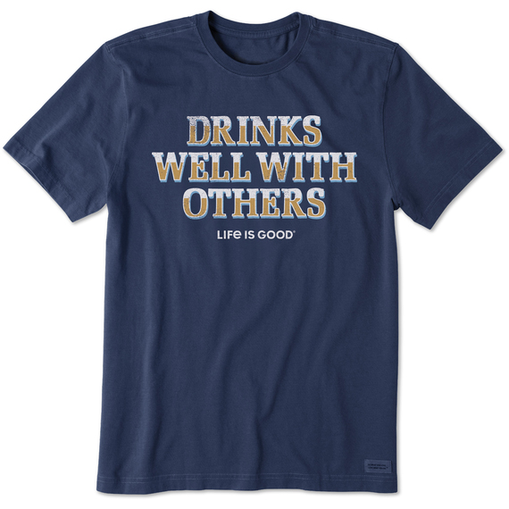 Life Is Good Men's Drinks Well W/ Others Short-Sleeve Crusher Tee