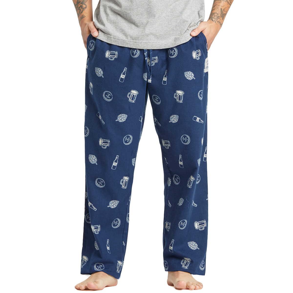 Life Is Good Men's Ipa Beer Classic Sleep Pants, BLUE