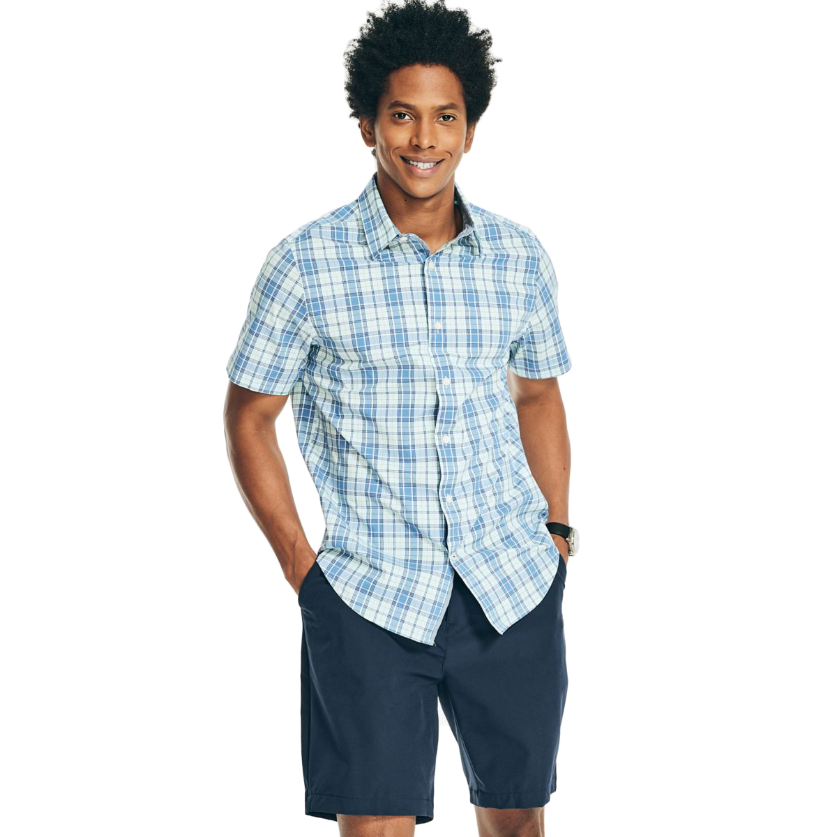 Nautica Men's Navtech Trim Fit Short-Sleeve Shirt