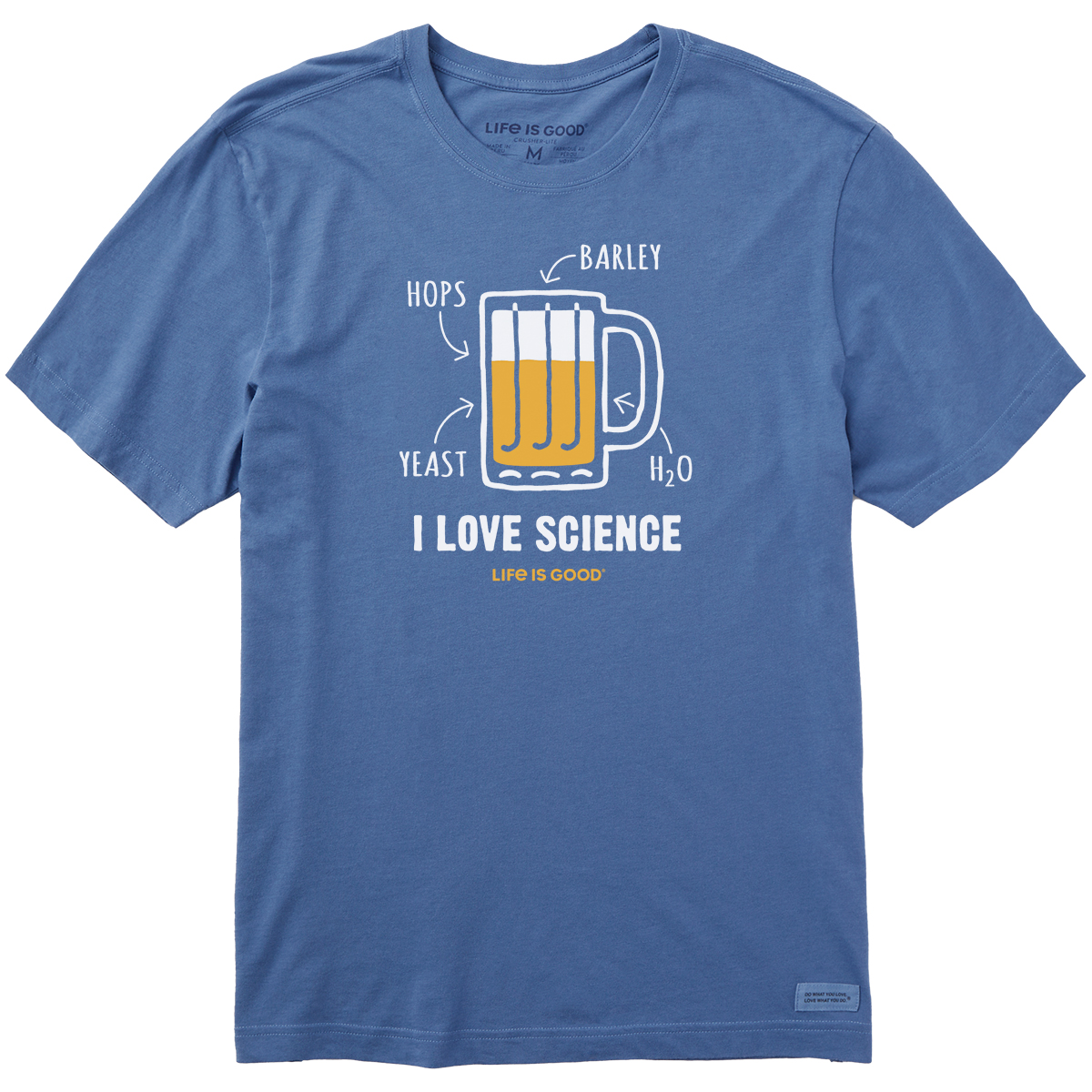 Life Is Good Men's I Love Science Beer Short-Sleeve Tee