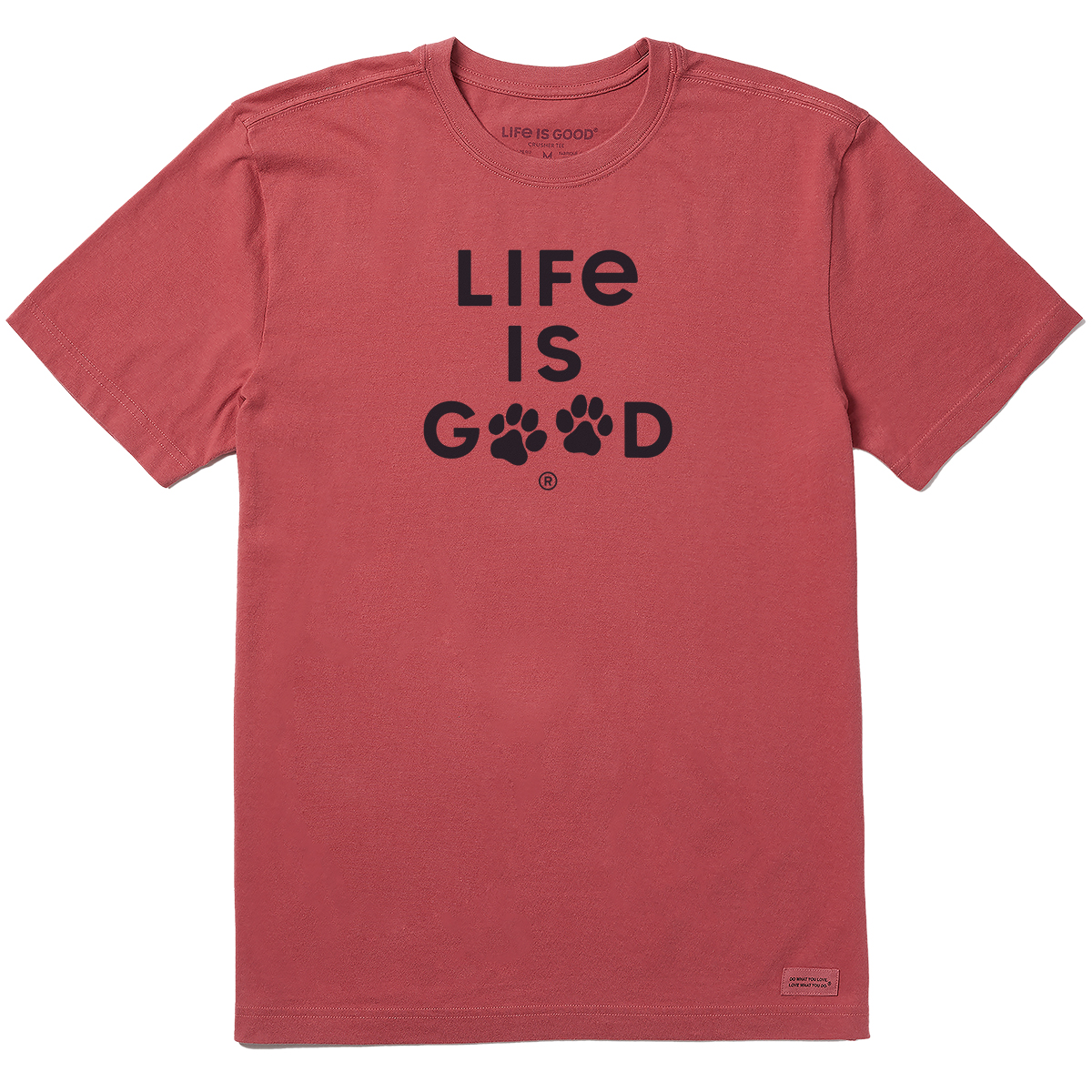 Life Is Good Men's Paw Print Short-Sleeve Crusher Tee