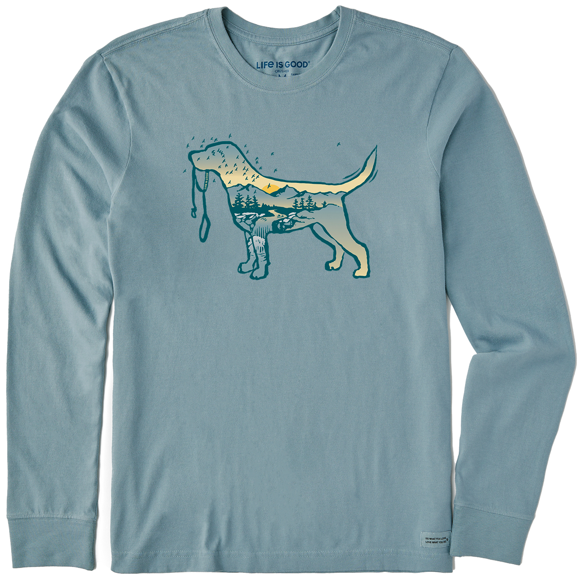 Life Is Good Men's Dogscape Long-Sleeve Tee, Blue