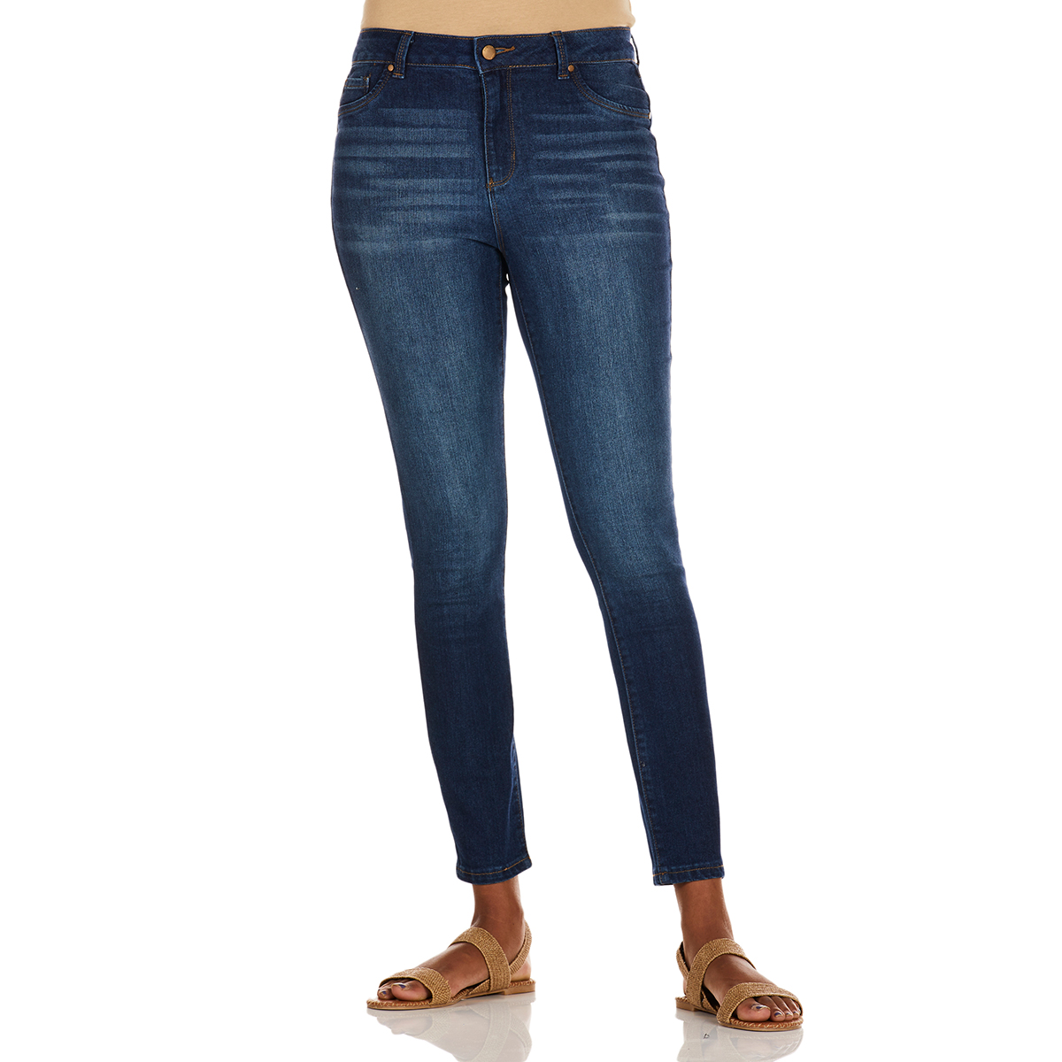 Blue Spice Juniors' High-Waist Recycled Stone Wash Skinny Jeans