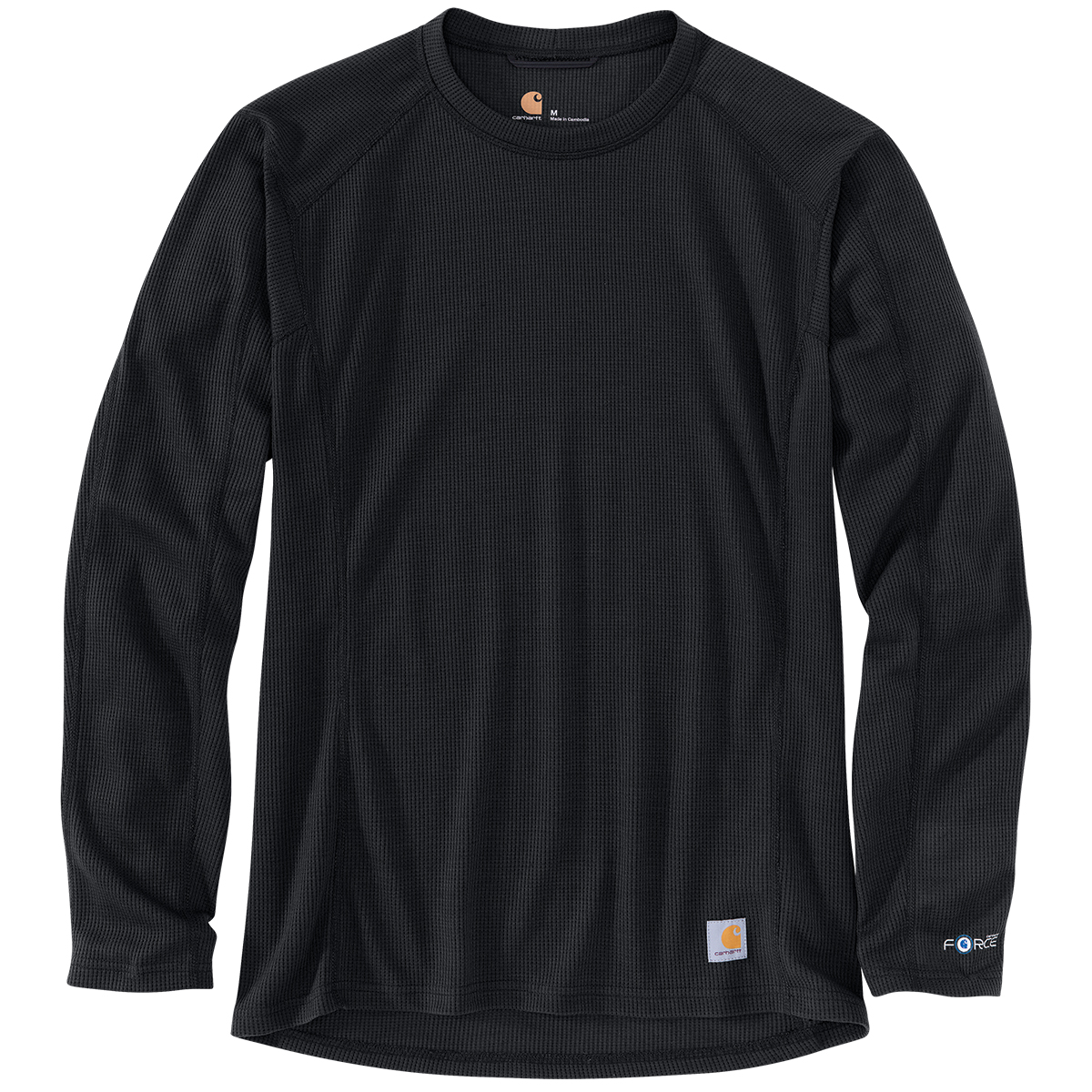 Carhartt Men's Base Force Midweight Classic Long-Sleeve Crew, BLACK