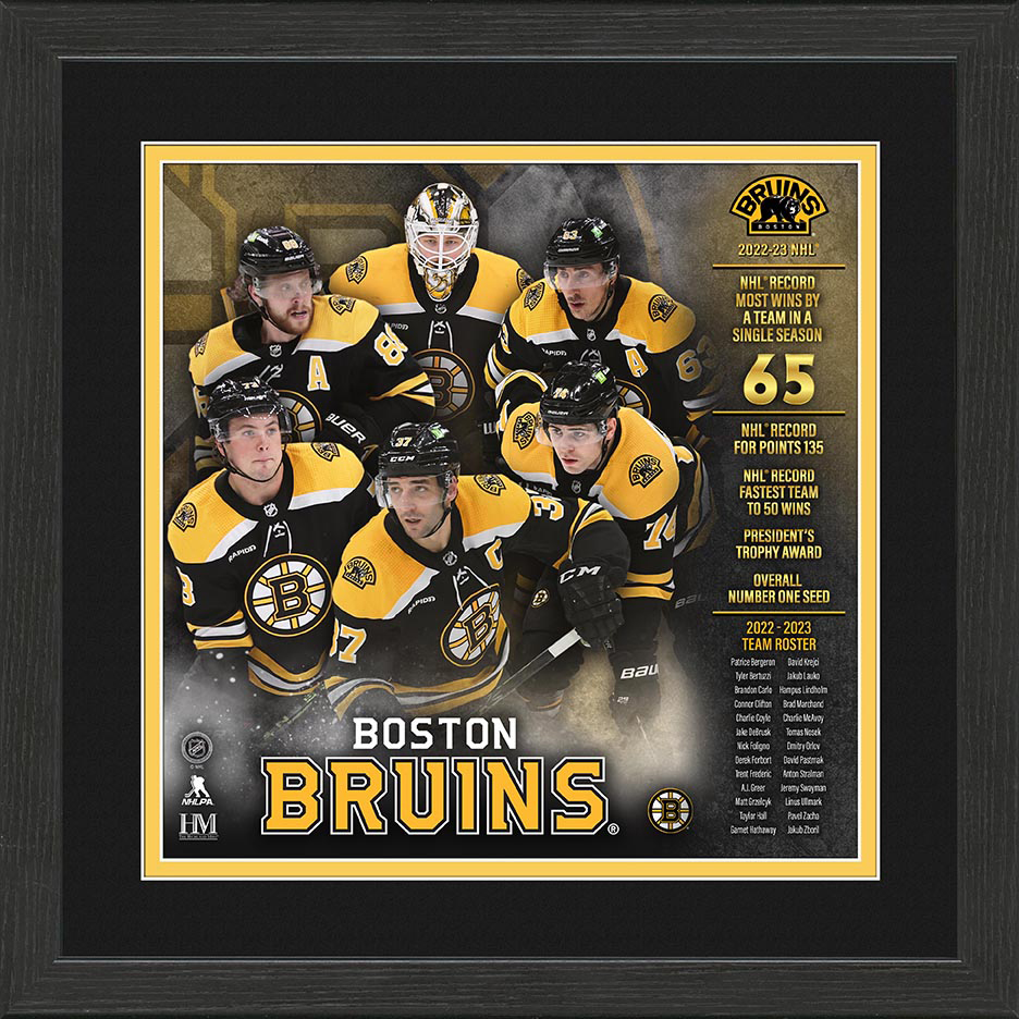 Boston Bruins Nhl Single Season Wins Record Framed Photo