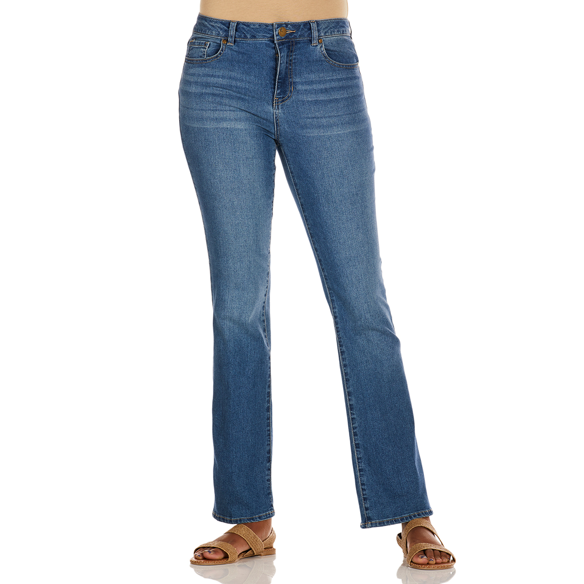 D Jeans Women's High-Waisted Skinny Boot Jeans W/ Front Center Crease