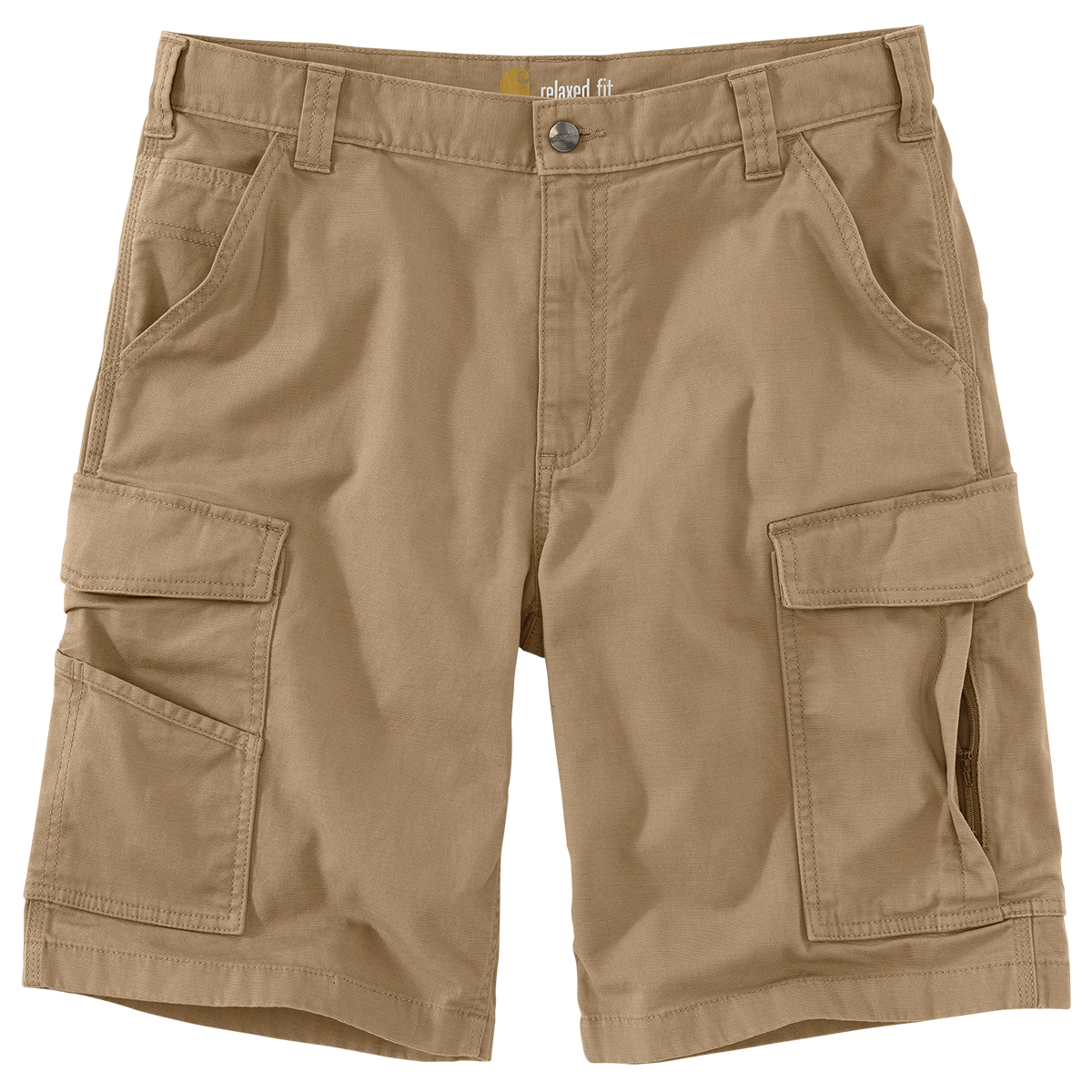 Carhartt Men's 103542 Rugged Flex Relaxed Fit Canvas Cargo Work Shorts, Extended Sizes, Brown