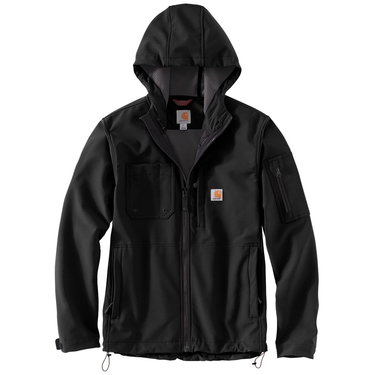 Carhartt Men's 103829 Rain Defender Relaxed Fit Midweight Softshell Hooded Jacket, Extended Sizes, Black