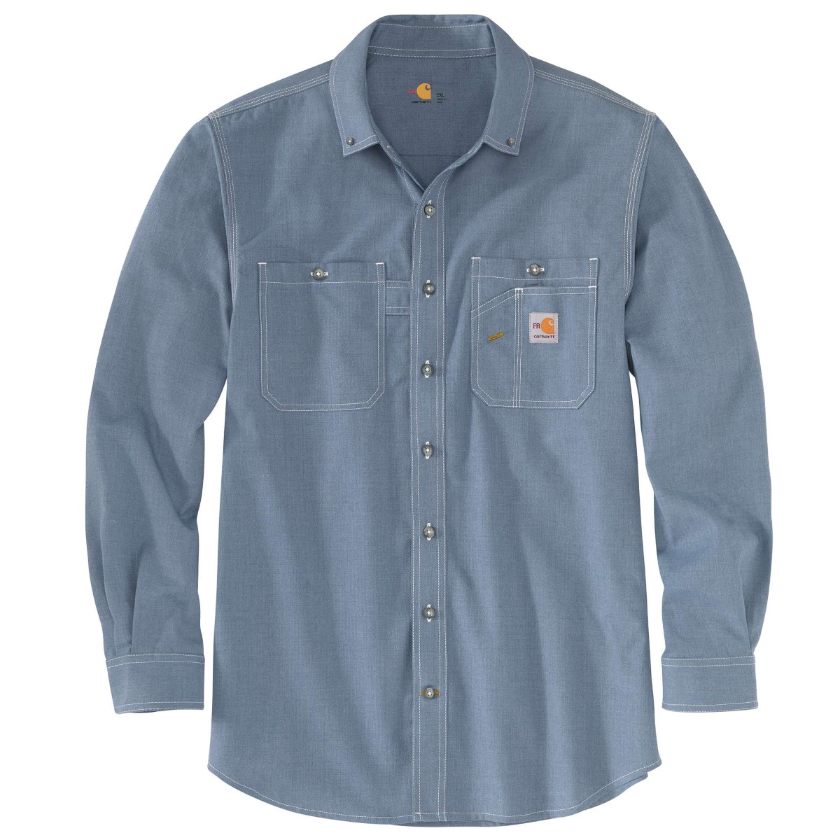 Carhartt Men's 104138 Flame Resistant Force Loose Fit Lightweight Long-Sleeve Shirt, Blue