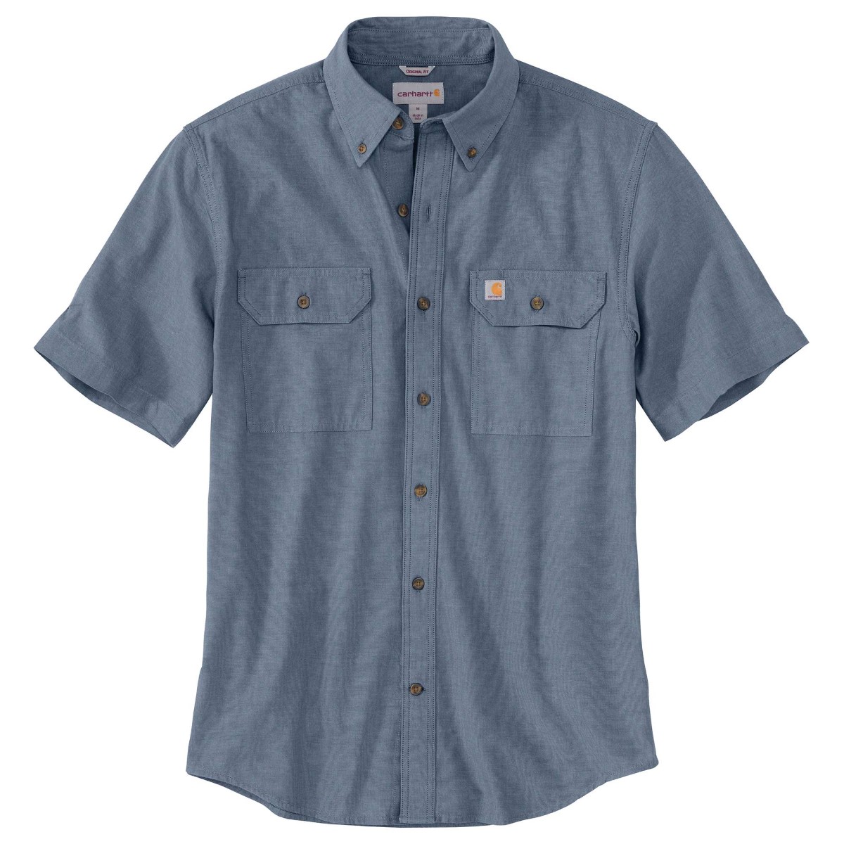 Carhartt Men's 104369 Loose Fit Midweight Chambray Short-Sleeve Shirt, Extended Sizes, Blue