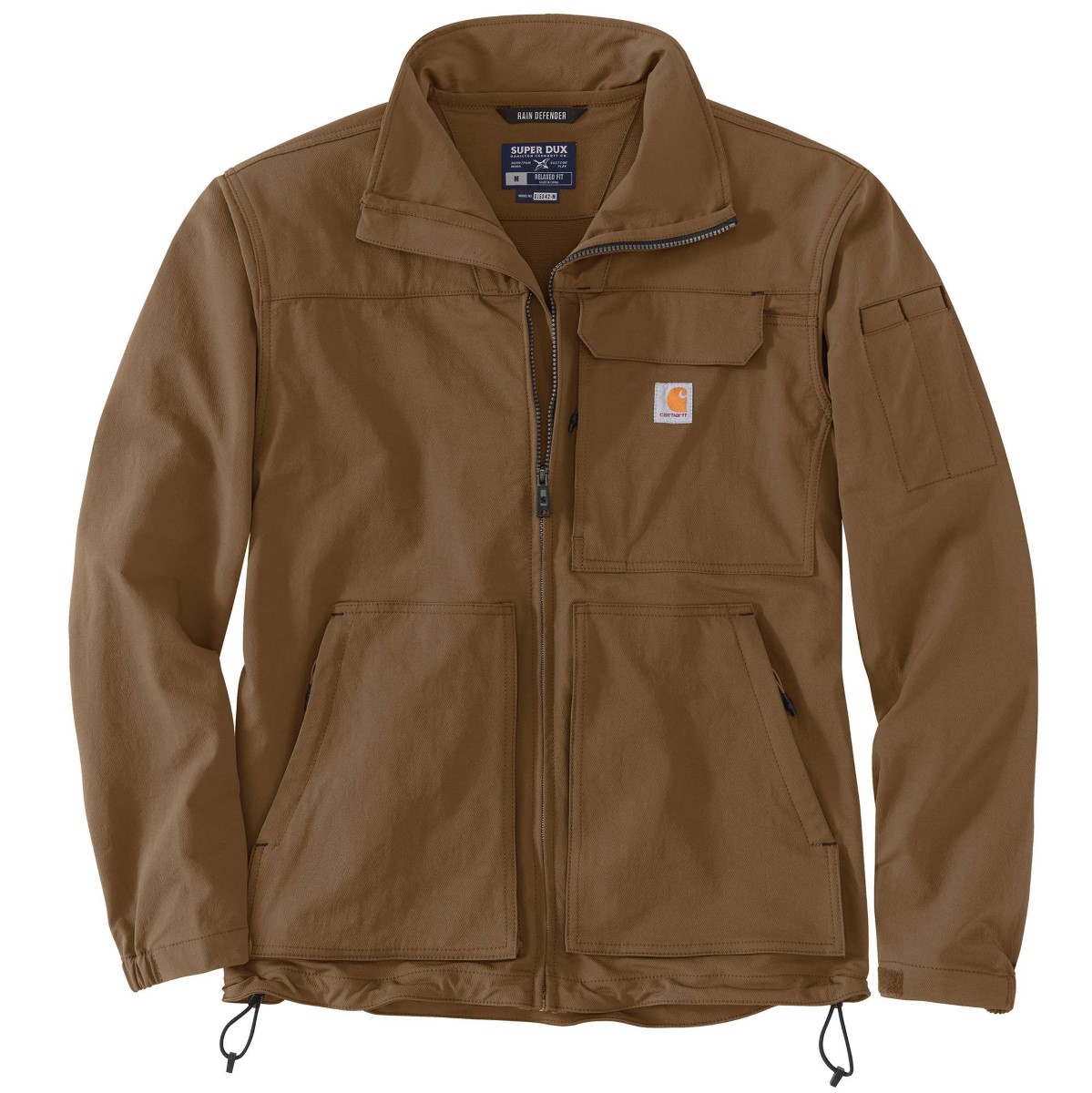 Carhartt Men's 105342 Super Dux Relaxed Fit Lightweight Mock-Neck Jacket, Extended Sizes, Brown