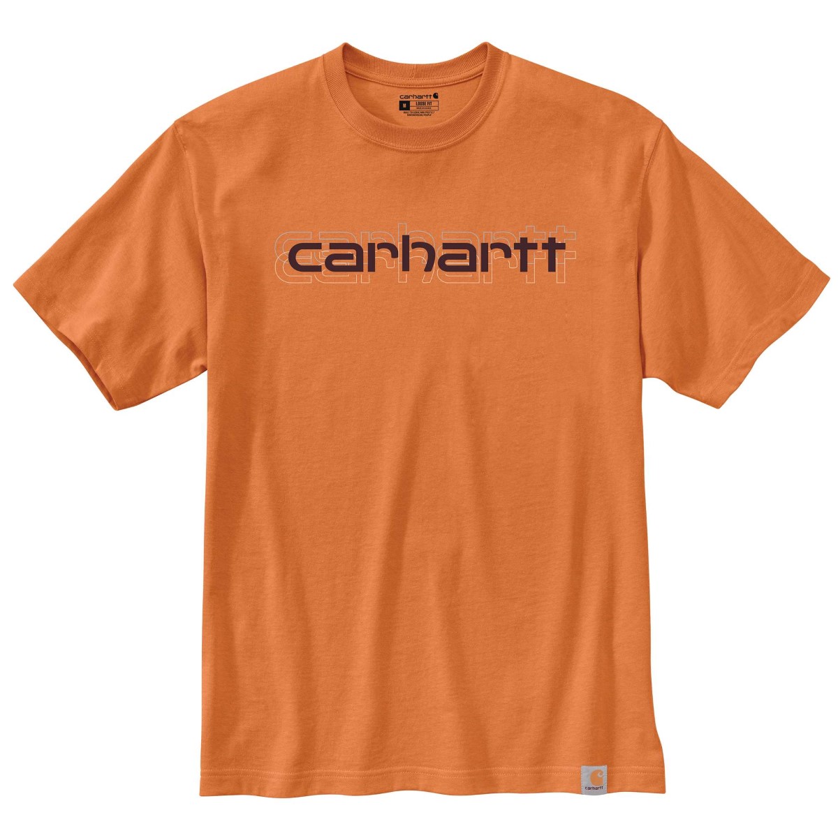 Carhartt Men's 105709 Loose Fit Heavyweight Short-Sleeve Logo Graphic Tee, Orange