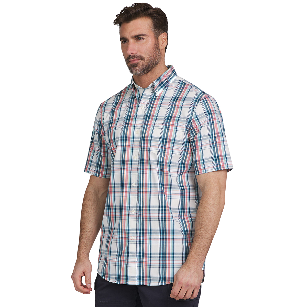 Chaps Men's Easy Care Woven Short-Sleeve Shirt