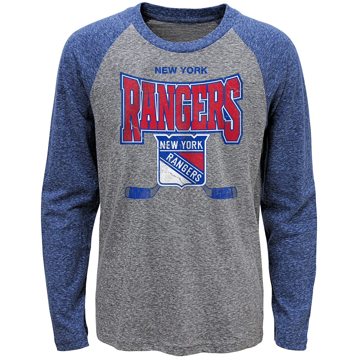 New York Rangers Boys' Outerstuff Stick Up Long-Sleeve Triblend Tee