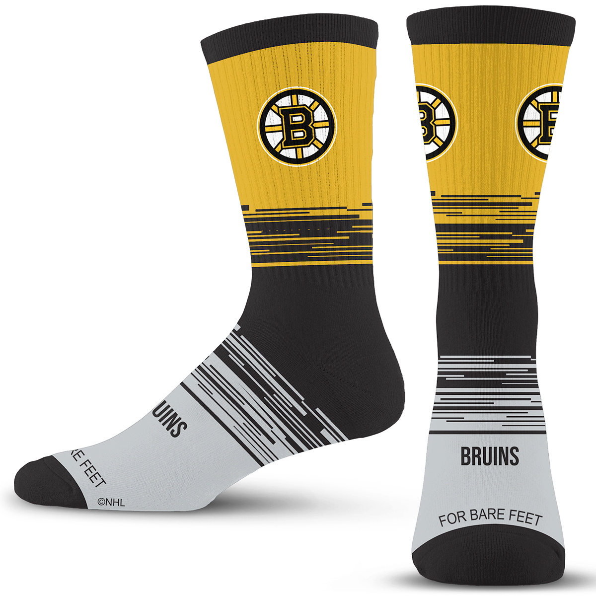 Boston Bruins For Bare Feet Elevate Crew Socks