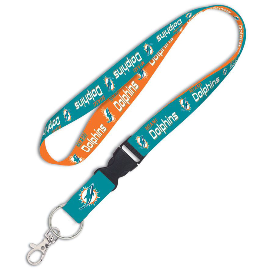 Miami Dolphins Lanyard W/ Detachable 1" Buckle