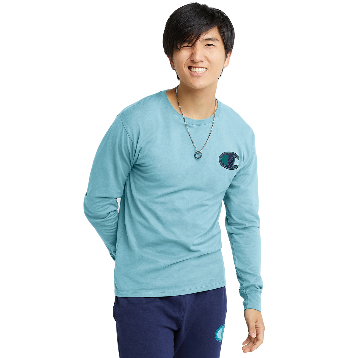 Champion Men's Classic Long-Sleeve Logo Graphic Tee