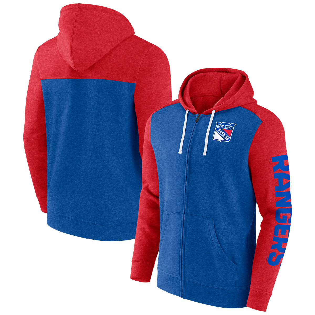 New York Rangers Men's Fanatics Down & Distance Full-Zip Hoodie