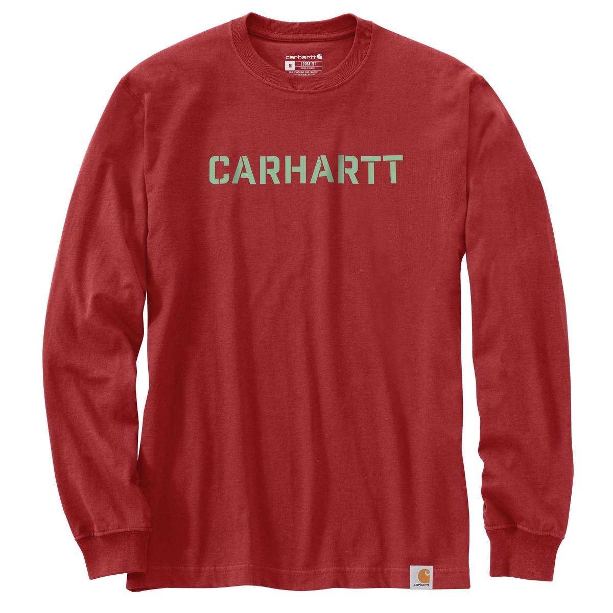 Carhartt Men's 105951 Loose Fit Heavyweight Long-Sleeve Logo Graphic T-Shirt, Extended Sizes