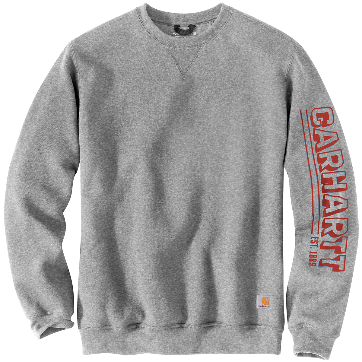 Carhartt Men's 105941 Loose Fit Midweight Crewneck Logo Sleeve Graphic Sweatshirt, Extended Sizes