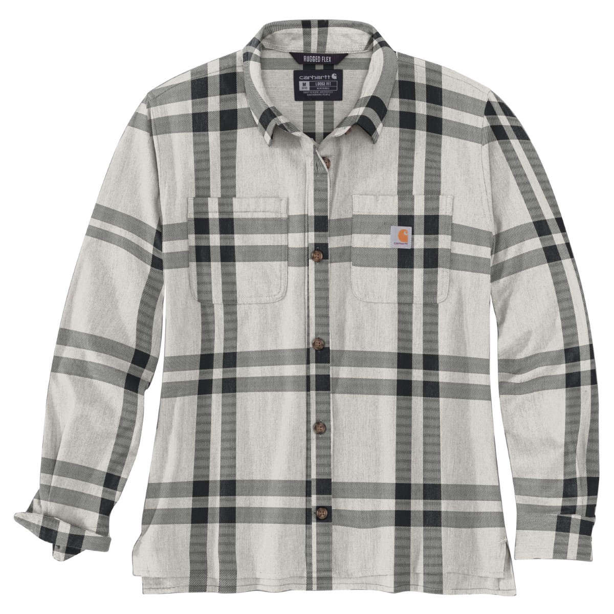 Women's  Rugged Flex Loose Fit Midweight Flannel Long-Sleeve Plaid Shirt - Carhartt 105989