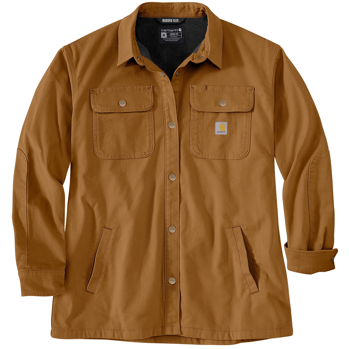 Carhartt Women's 106024 Rugged Flex Loose Fit Canvas Fleece-Lined Shirt Jacket