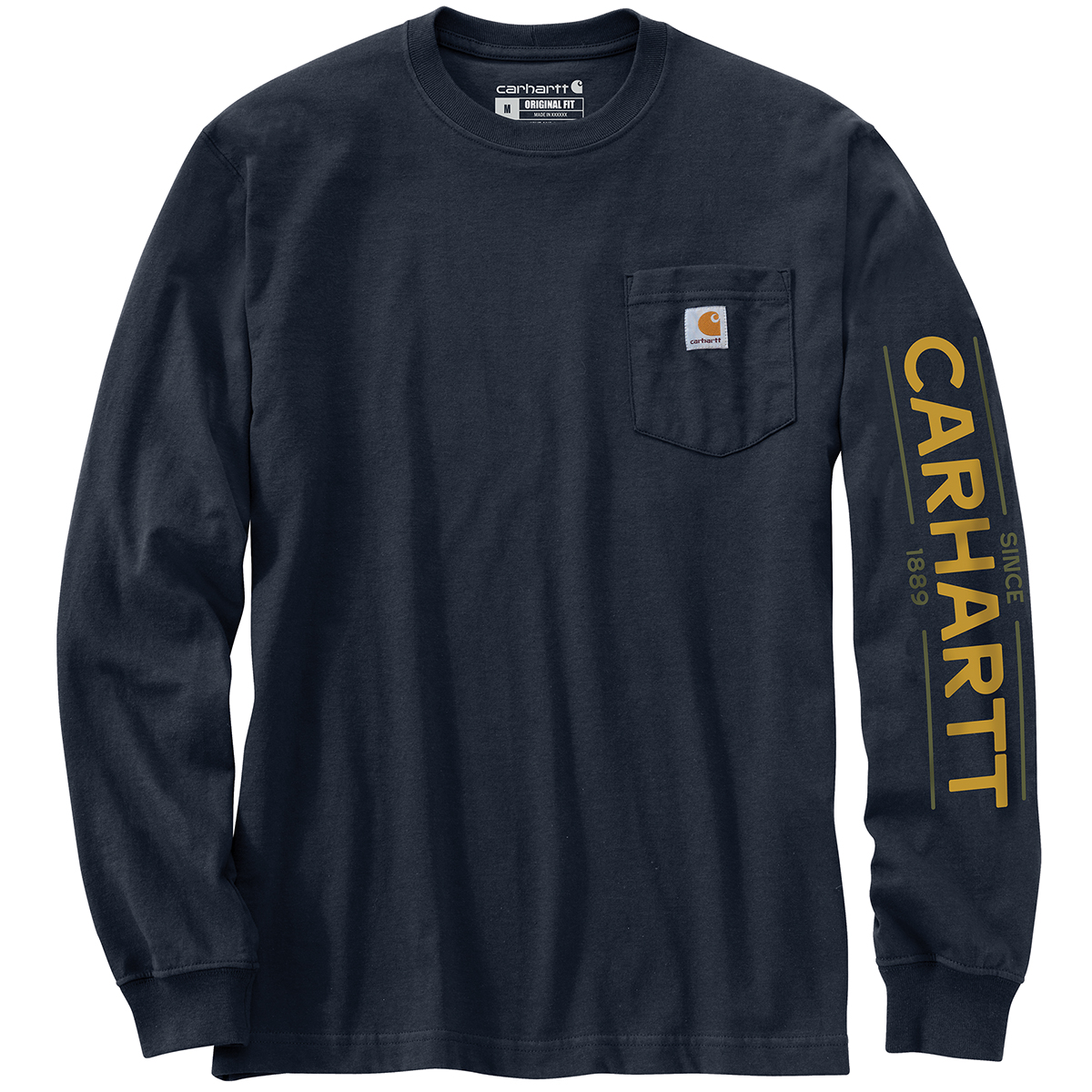 Carhartt Men's 106038 Loose Fit Heavyweight Long-Sleeve Pocket Dog Graphic T-Shirt, Extended Sizes