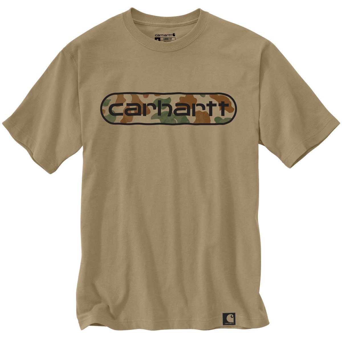 Carhartt Men's 106043 Loose Fit Heavyweight Short-Sleeve Camo Logo Graphic T-Shirt, Extended Sizes