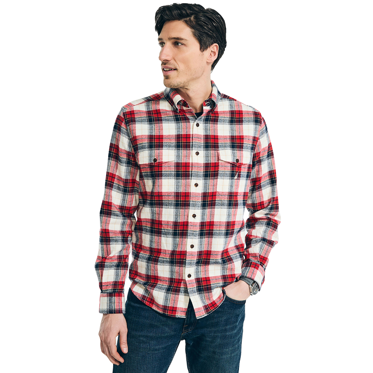 Nautica Men's Sustainably Crafted Plaid Flannel Shirt