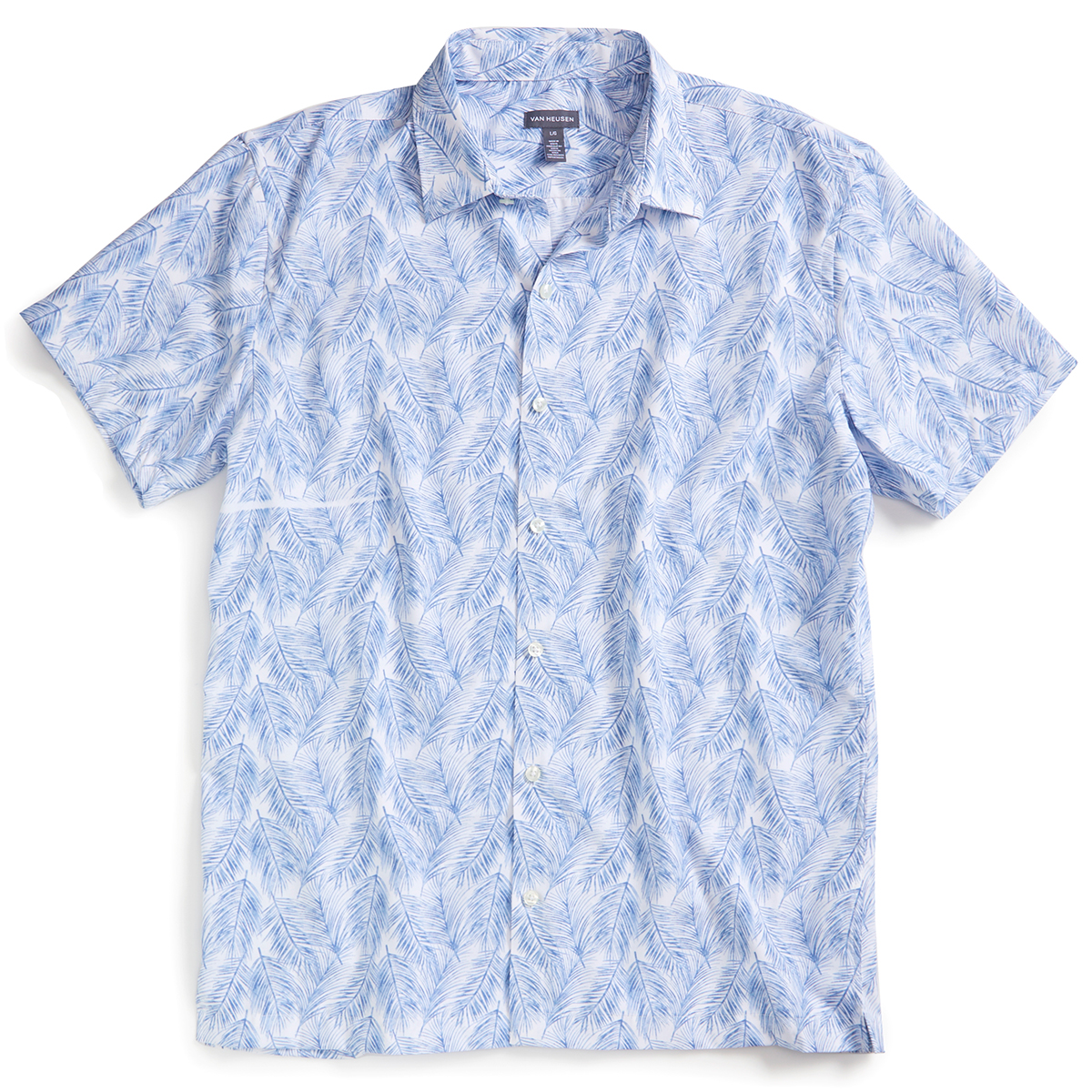 Van Heusen Men's Weekend Palm Tree Short-Sleeve Camp Shirt