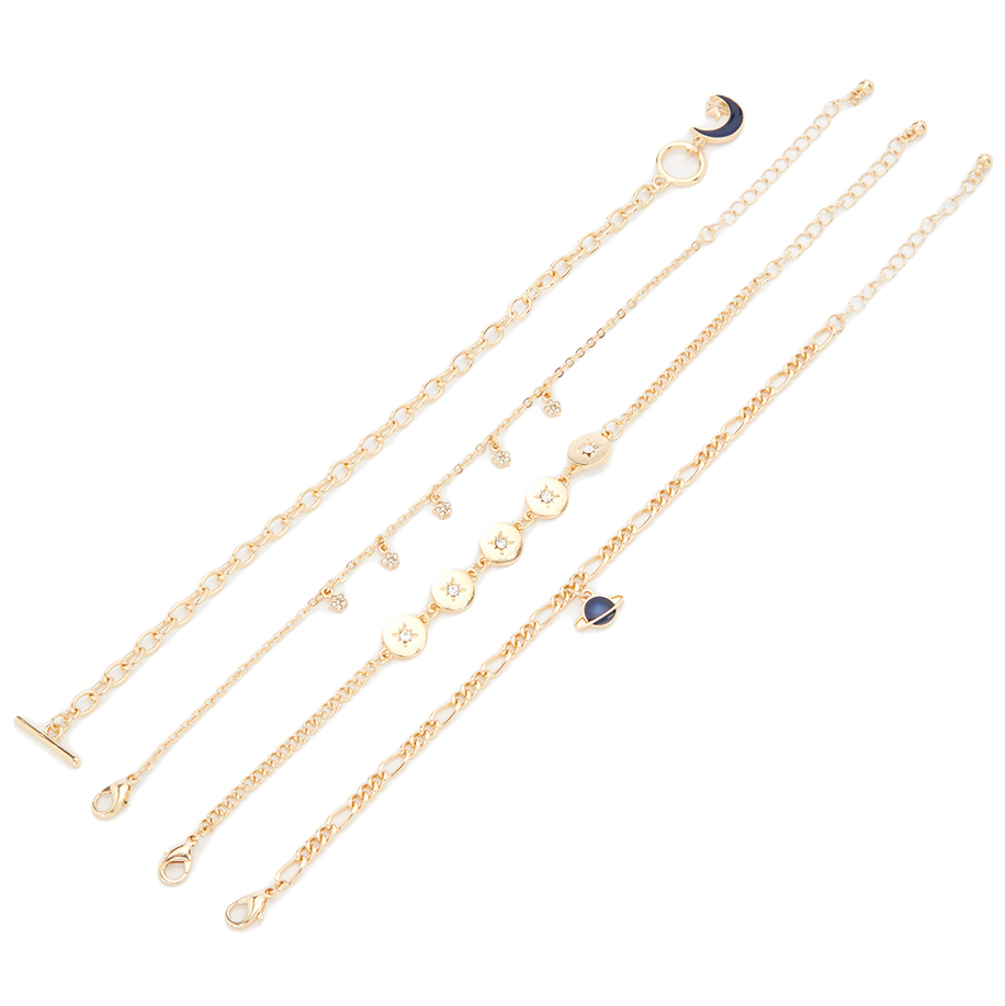 Charming Charlie Blue Moon Bracelets, 4 Pieces
