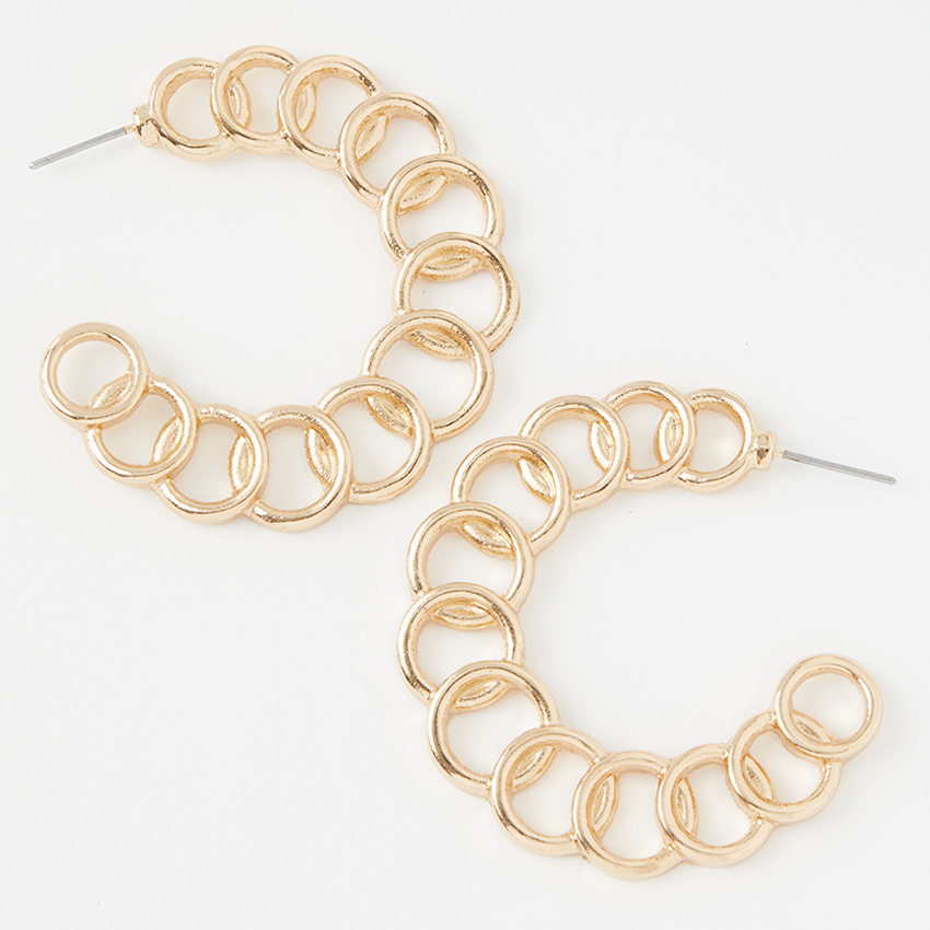 Charming Charlie Gold Circle Hoop Earrings