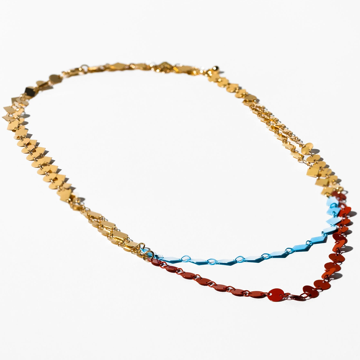 Charming Charlie Orange And Blue Beaded Necklace, 2 Piece