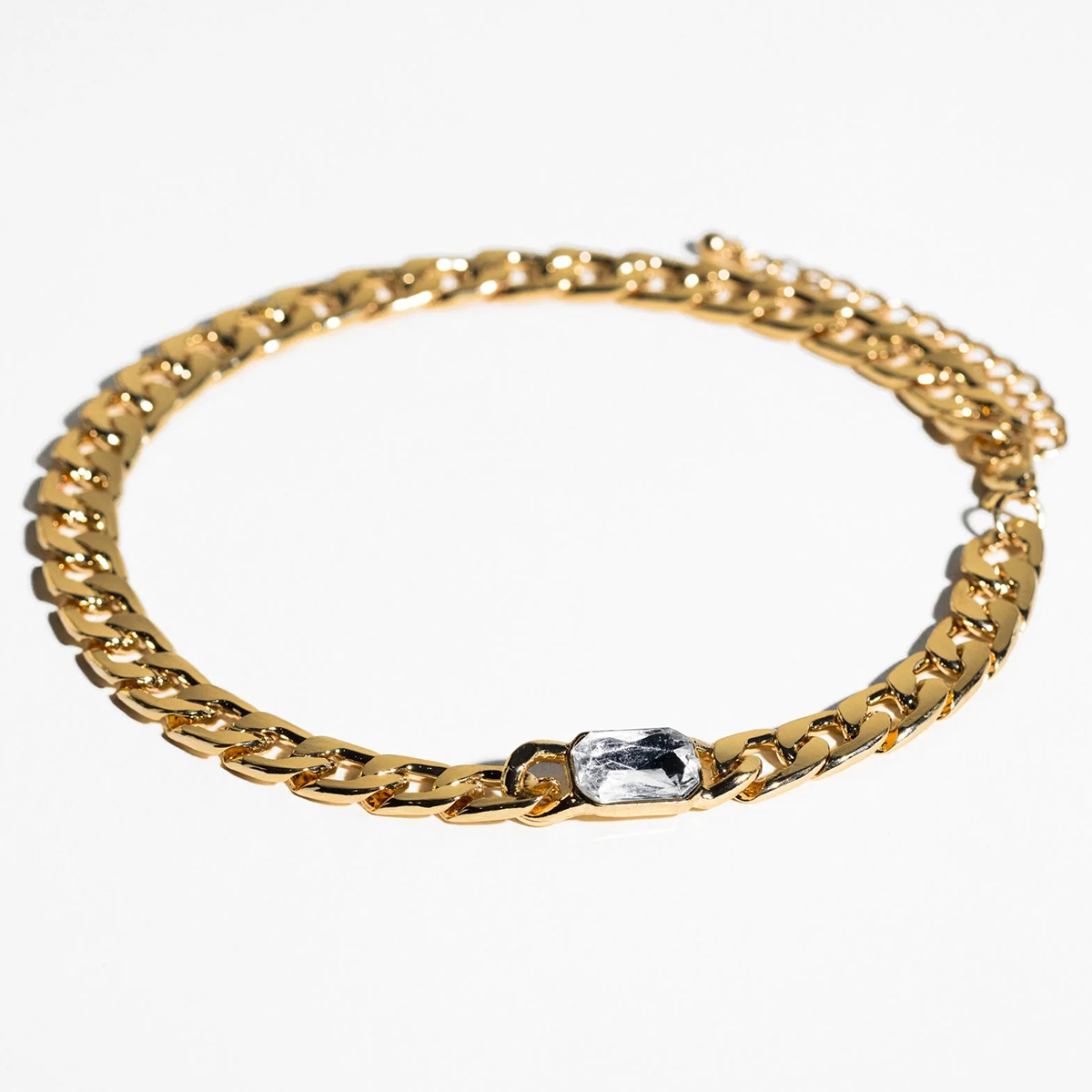 Charming Charlie Crystal Gold Chain Necklace