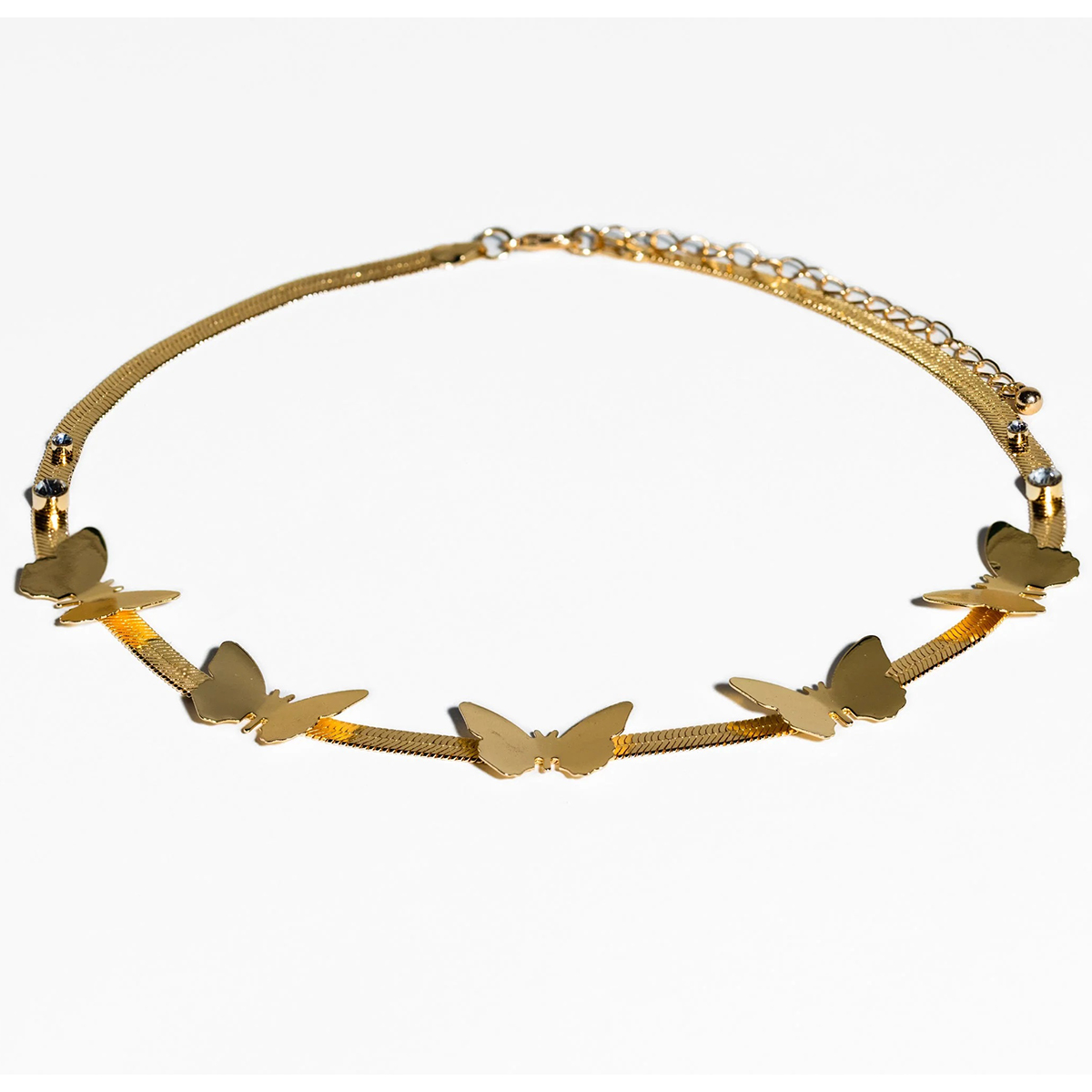 Charming Charlie Butterfly Gold Statement Necklace