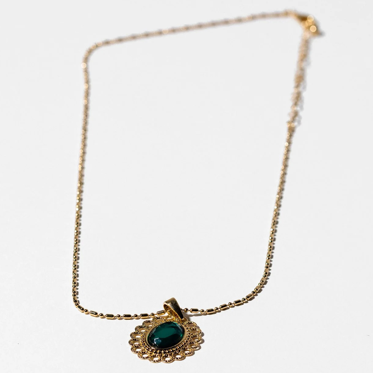 Charming Charlie Emerald Green Crystal Necklace