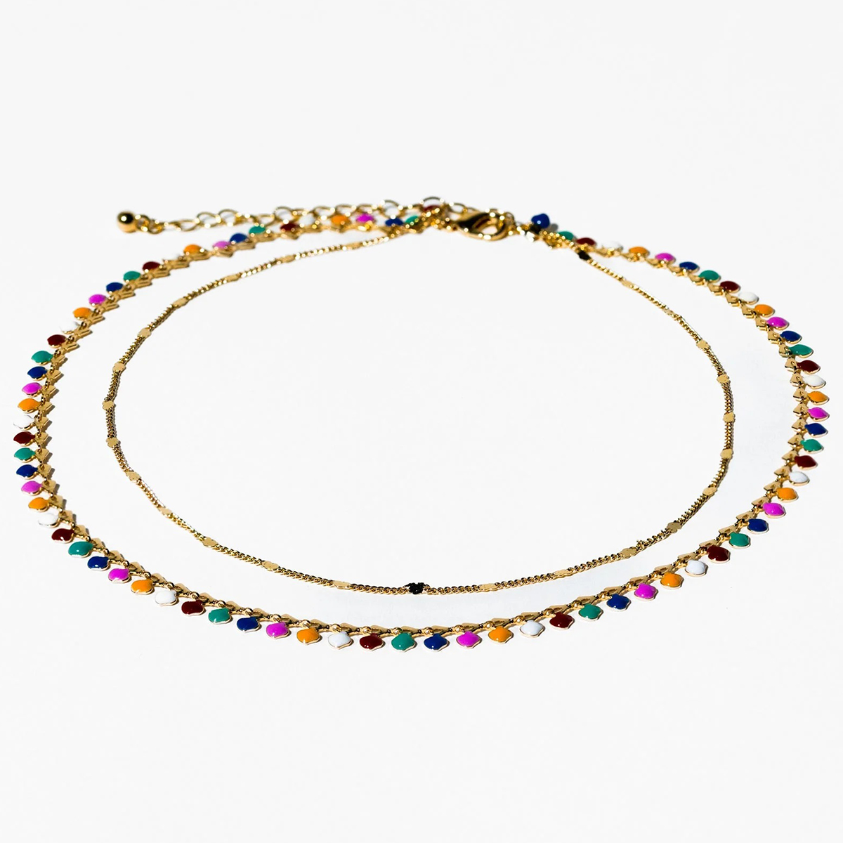 Charming Charlie Colorful Gold Necklace, 2 Piece