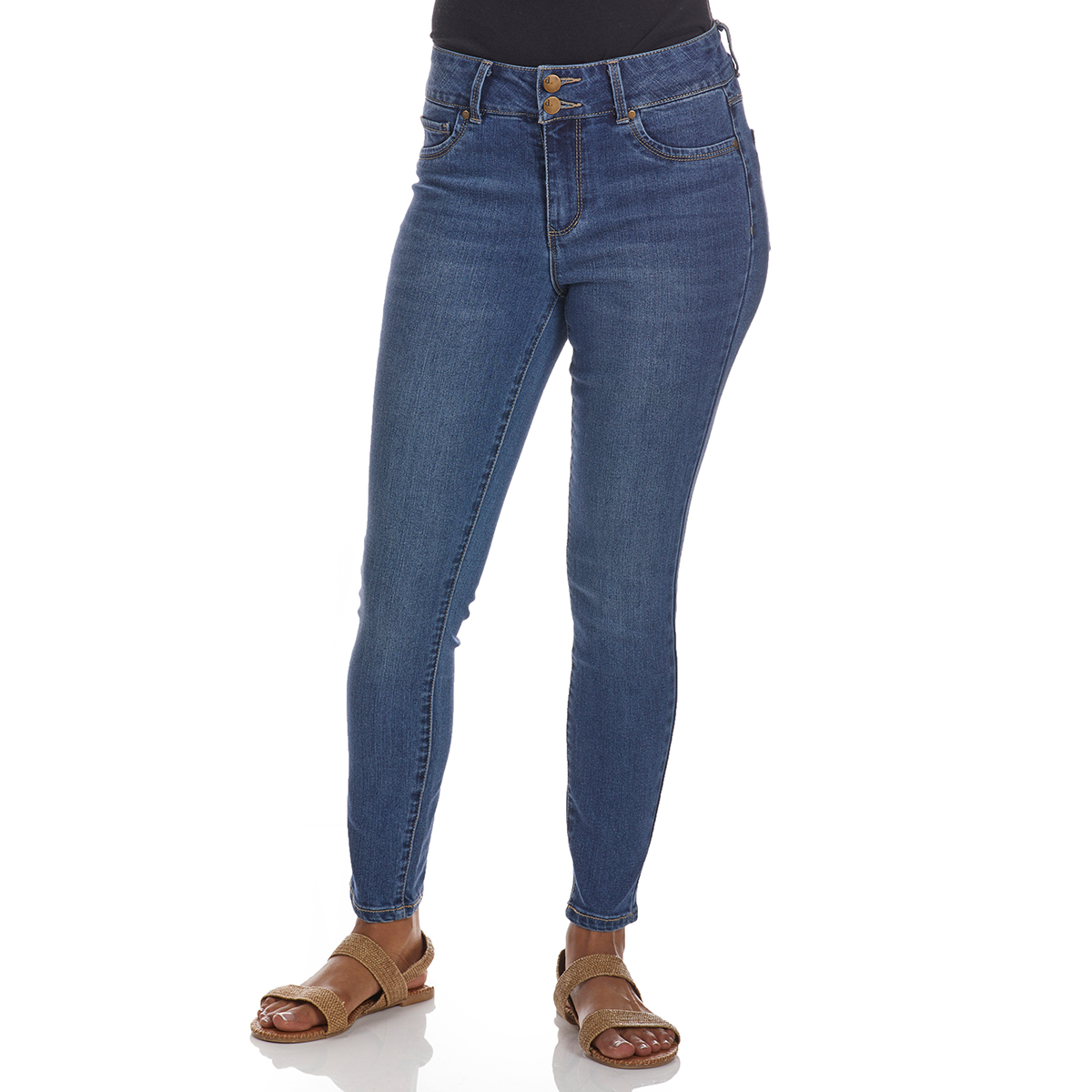 D Jeans Women's High Waisted Recycled Double-Button Ankle Jeans