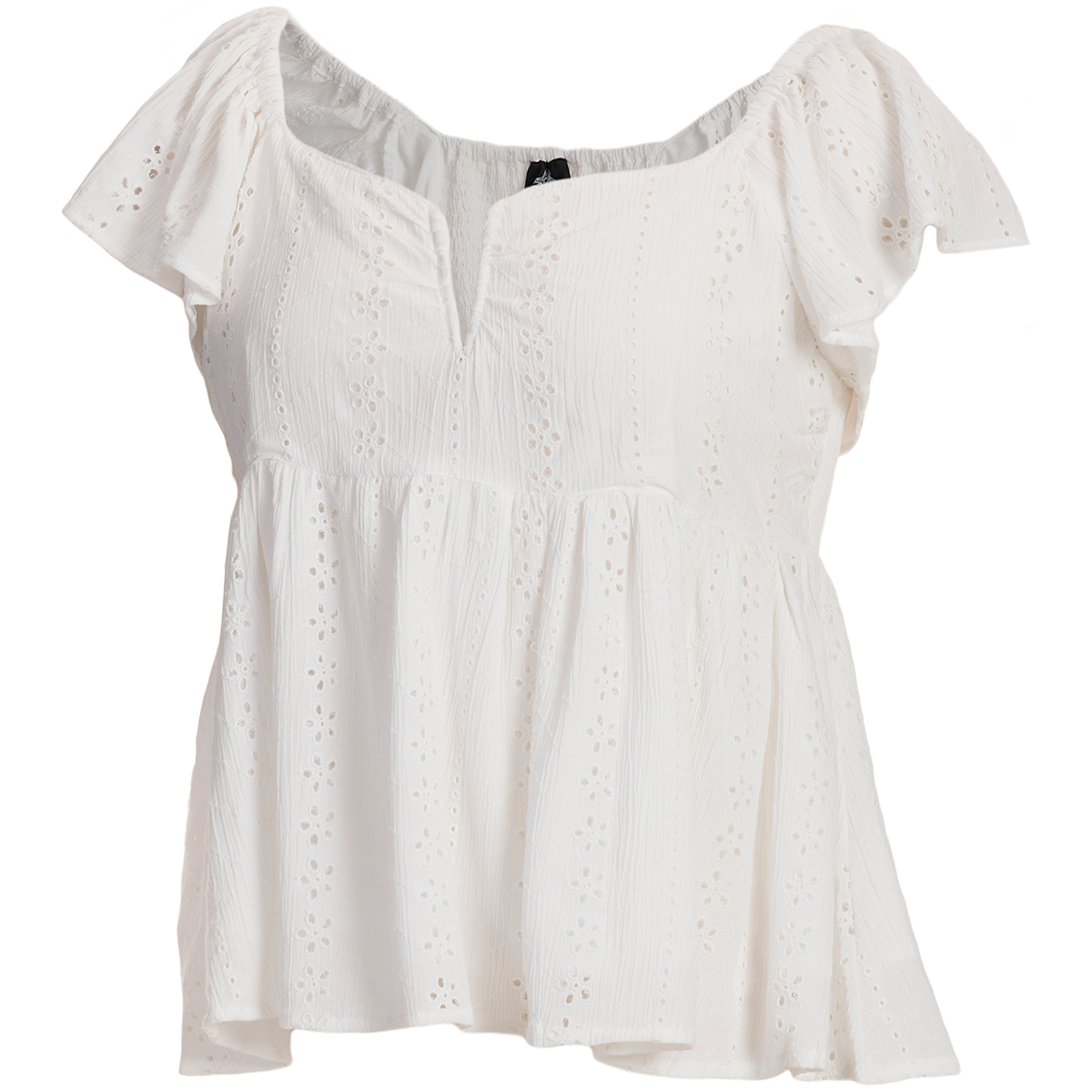 Angie Juniors' Embroidered Top