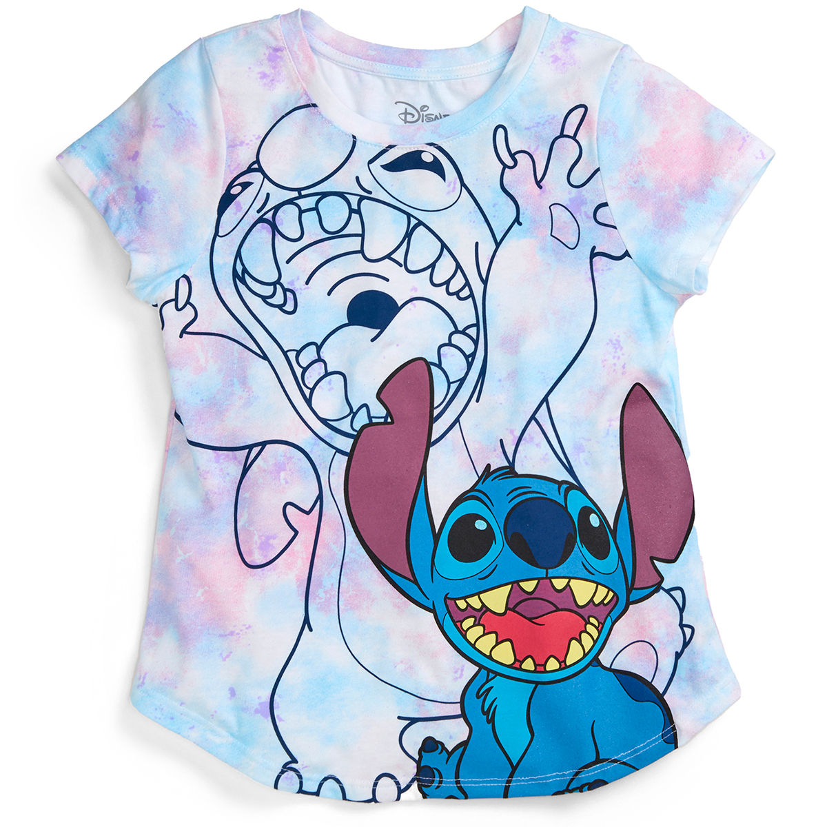 Disney Girls' Stitch Short-Sleeve Tie Dye Graphic Tee